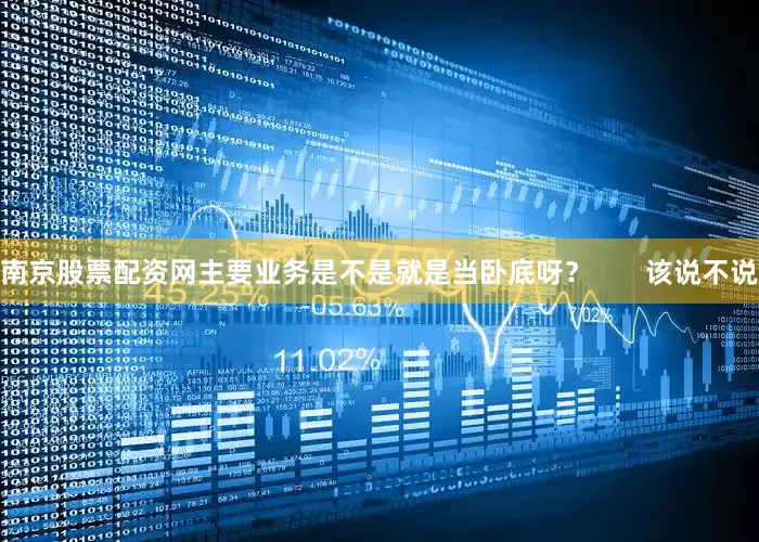 南京股票配资网主要业务是不是就是当卧底呀？       该说不说